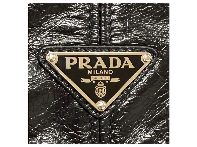 Sac à épaule Prada 2VD073 en cuir Softlook avec logo triangle Noir - vue 8