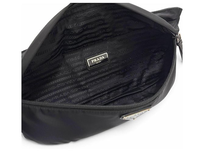 Borsa cintura Prada 1BL011 con logo Triangle Nero - vista 6