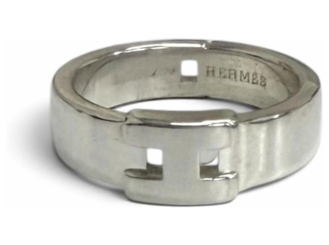 Ring Hermès Anel de faixa Hermes New Hercules AG925 H-Logo Prata - vista 2