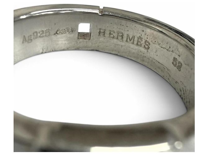 Ring Hermès Anel de faixa Hermes New Hercules AG925 H-Logo Prata - vista 6