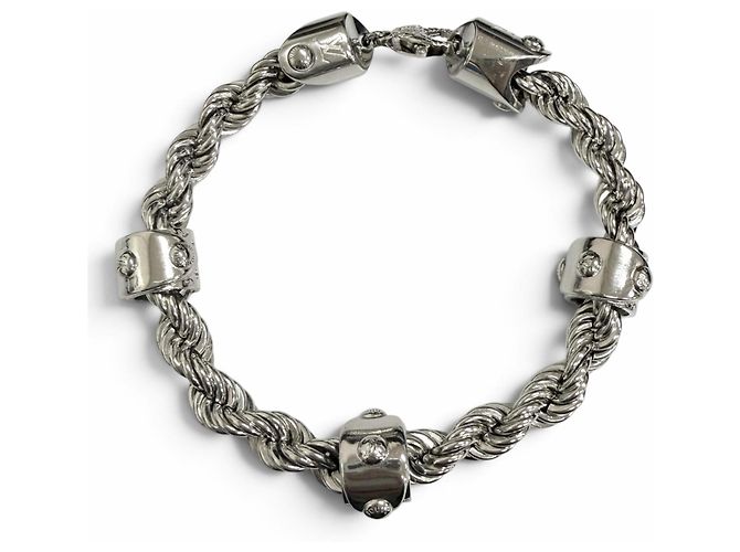 Bracciale con ciondoli argentato Louis Vuitton Argento - vista 3