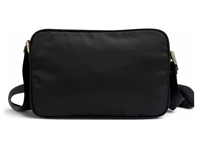 Borsa a tracolla Prada in Re-Nylon con placca logo triangolare Nero - vista 3