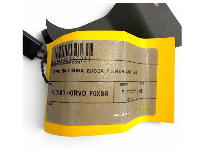 Zucca Fendi Gürtel aus schwarzem Leder mit FF-Logo-Schnalle - Ansicht 11