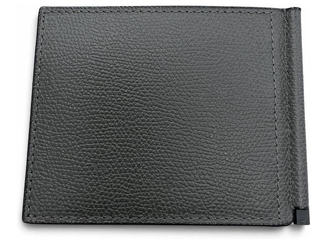 Valextra Gray Leather Money Clip Wallet Brown - view 3