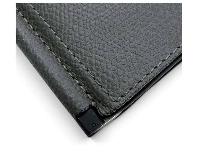 Valextra Gray Leather Money Clip Wallet Brown - view 4