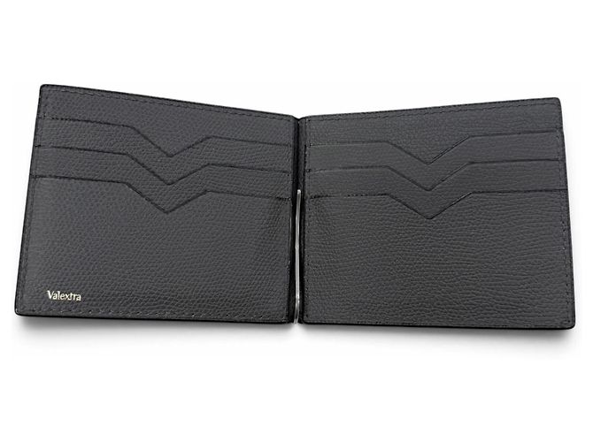 Valextra Gray Leather Money Clip Wallet Brown - view 5