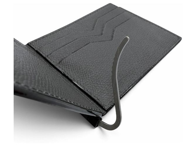 Valextra Gray Leather Money Clip Wallet Brown - view 6