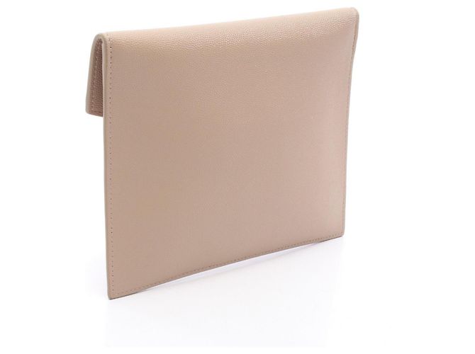 Yves Saint Laurent Beige Leather Clutch Bag - view 2