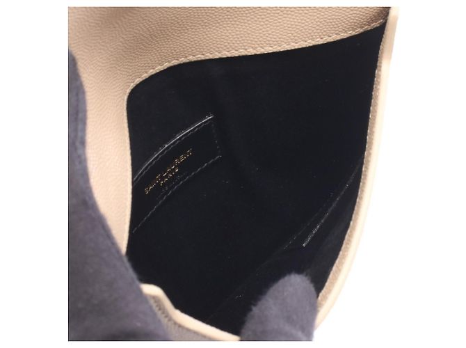 Yves Saint Laurent Beige Leather Clutch Bag - view 3