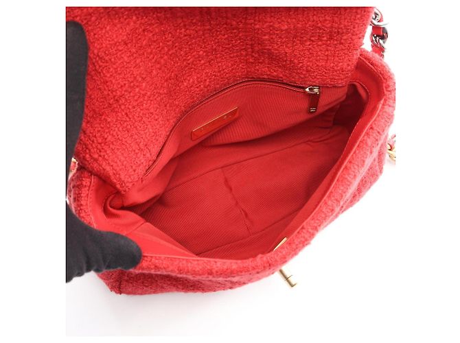Chanel 19 Dixneuf Matelassé Two-Way Schultertasche Rot - Ansicht 3