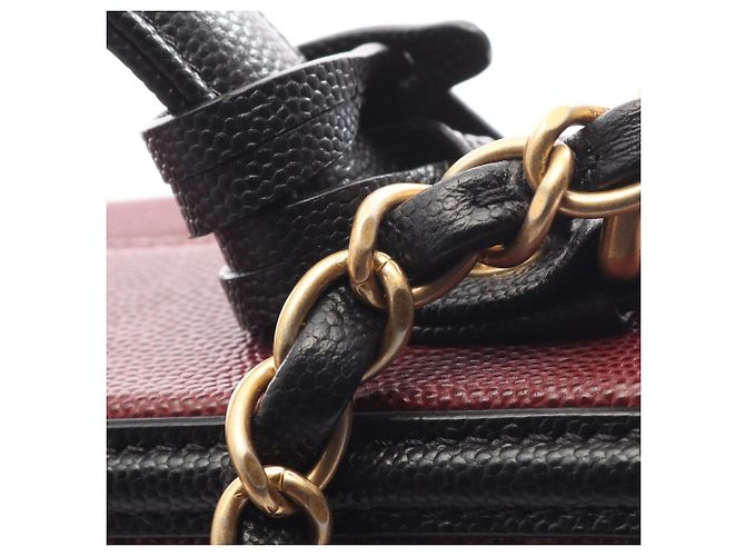 Bolsa Vanity Chanel CC Figley Preto Bordeaux - vista 10