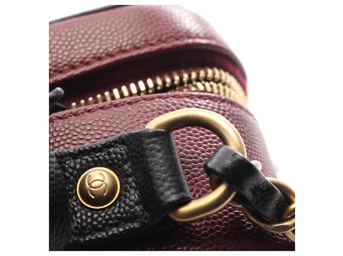 Bolsa Vanity Chanel CC Figley Preto Bordeaux - vista 12