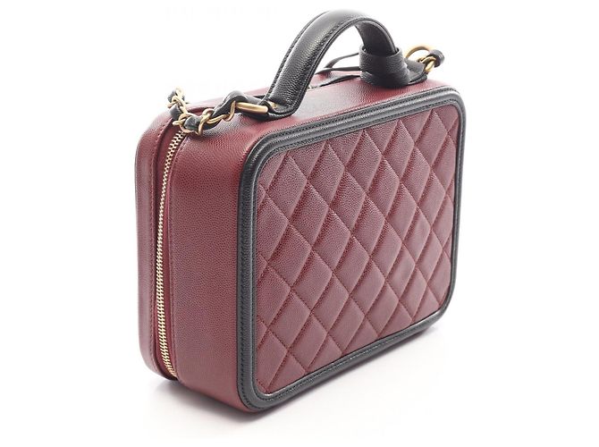 Bolsa Vanity Chanel CC Figley Preto Bordeaux - vista 2