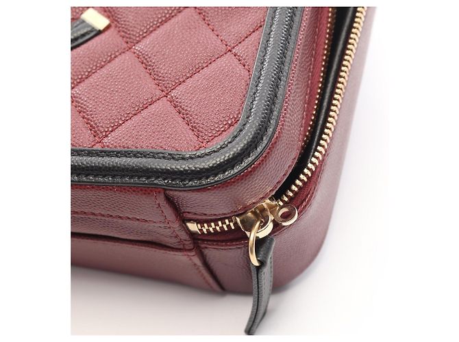 Bolsa Vanity Chanel CC Figley Preto Bordeaux - vista 7