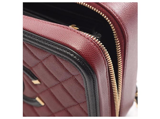 Bolsa Vanity Chanel CC Figley Preto Bordeaux - vista 8