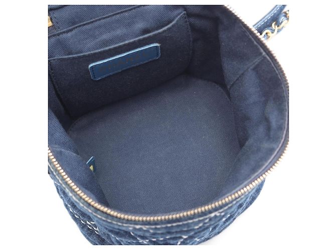Borsa Vanity Chanel in Denim Blu navy - vista 7