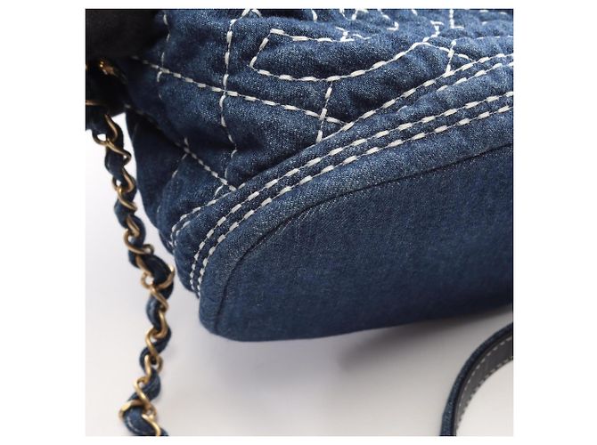 Borsa Vanity Chanel in Denim Blu navy - vista 8
