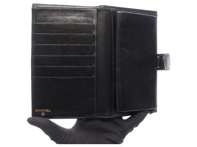 Cartera larga bi-fold Chanel Coco Mark Negro - vista 3