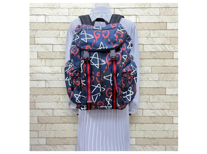 Sac à dos Gucci Outlet Ghost Blanc Rouge Bleu Marine - vue 2