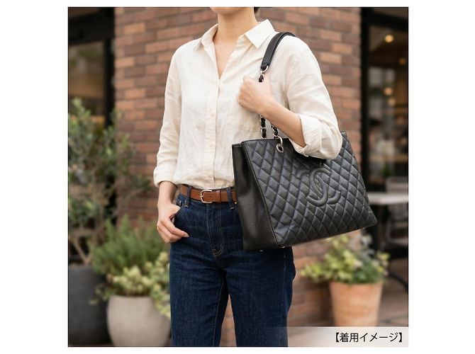 Borsa Chanel GST Tote XL Matelassé Nero - vista 10