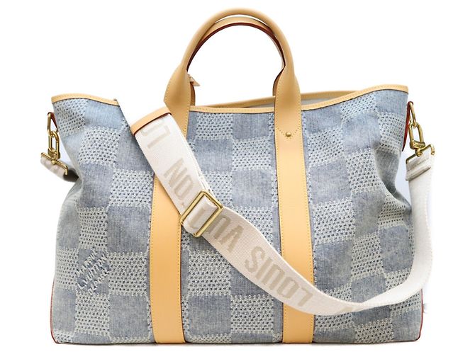 Bolso Louis Vuitton Damier Denim 3D Weekend Tote NM - vista 3