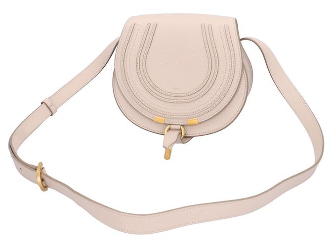 Chloé Marcie Small Saddle Bag Beige - view 8