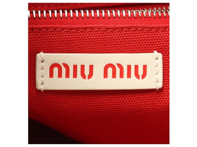 Borsa 2-Way Miu Miu Intreccio Rosa Bianco Rosso - vista 4