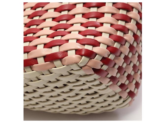 Borsa 2-Way Miu Miu Intreccio Rosa Bianco Rosso - vista 6