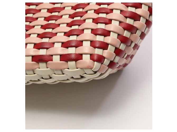 Borsa 2-Way Miu Miu Intreccio Rosa Bianco Rosso - vista 7