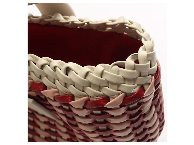 Borsa 2-Way Miu Miu Intreccio Rosa Bianco Rosso - vista 8