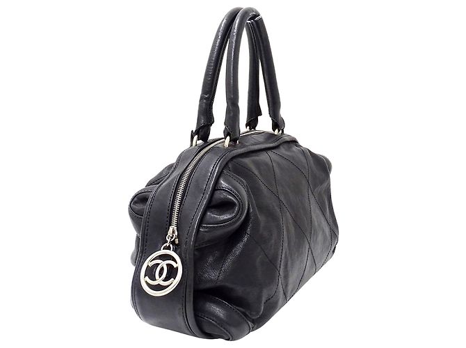 Borsa a mano Chanel Wild Stitch in pelle nera Nero - vista 4
