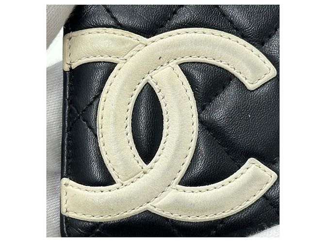 Tarjetero Chanel Cambon Line Negro Rosa Blanco - vista 10