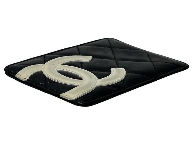 Tarjetero Chanel Cambon Line Negro Rosa Blanco - vista 4