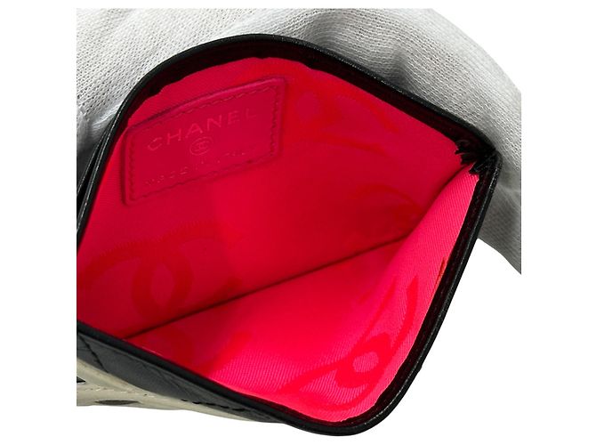 Tarjetero Chanel Cambon Line Negro Rosa Blanco - vista 5