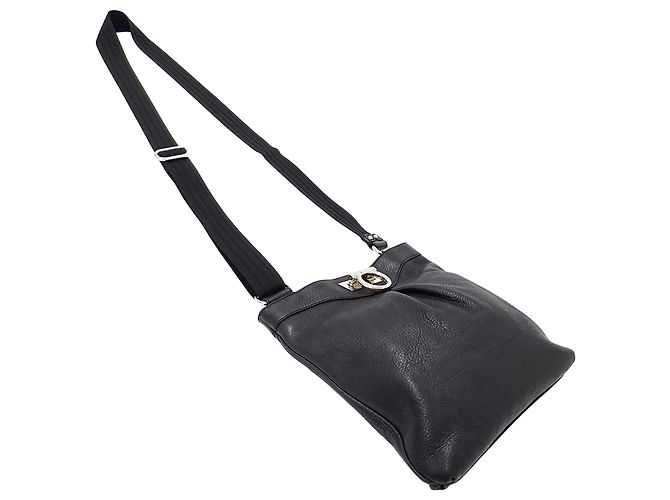 Borsa a tracolla in pelle Gancini Salvatore Ferragamo Nero - vista 4