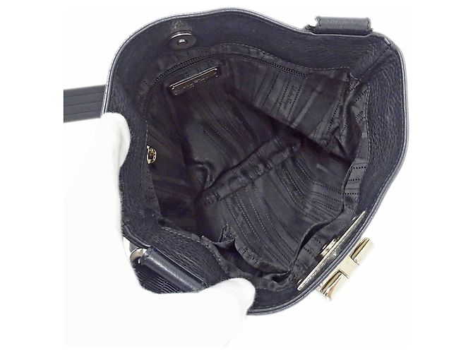 Borsa a tracolla in pelle Gancini Salvatore Ferragamo Nero - vista 5