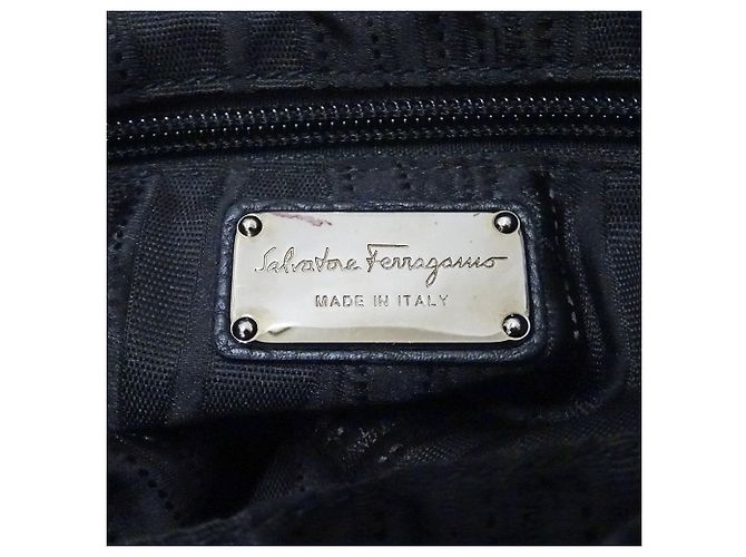 Borsa a tracolla in pelle Gancini Salvatore Ferragamo Nero - vista 6