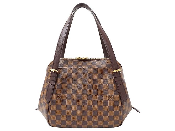 Borsa Louis Vuitton Damier Canvas Belem MM Marrone - vista 2