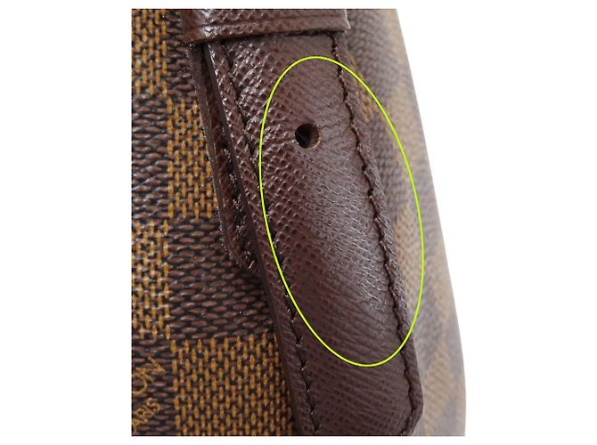 Borsa Louis Vuitton Damier Canvas Belem MM Marrone - vista 8
