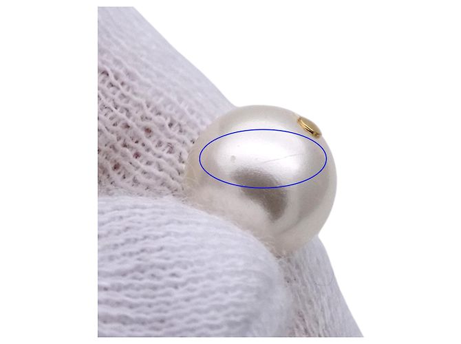 Louis Vuitton Gold Plated Pearl Stud Earrings Golden - view 5