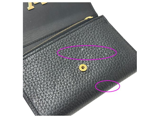Louis Vuitton Tri-fold Wallet in Taurillon Leather Black - view 16