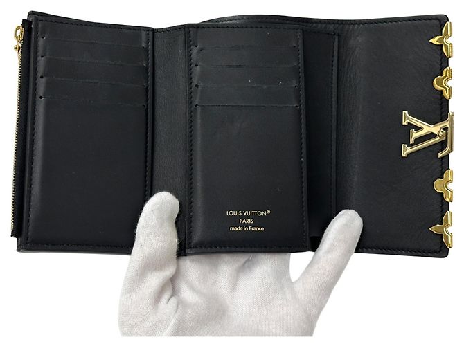 Louis Vuitton Tri-fold Wallet in Taurillon Leather Black - view 6