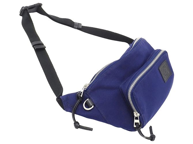 Borsa Sling Loewe in tela blu navy - vista 4