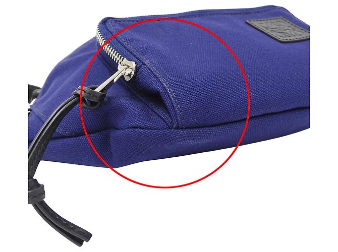 Borsa Sling Loewe in tela blu navy - vista 8