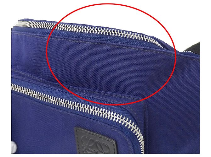 Borsa Sling Loewe in tela blu navy - vista 9