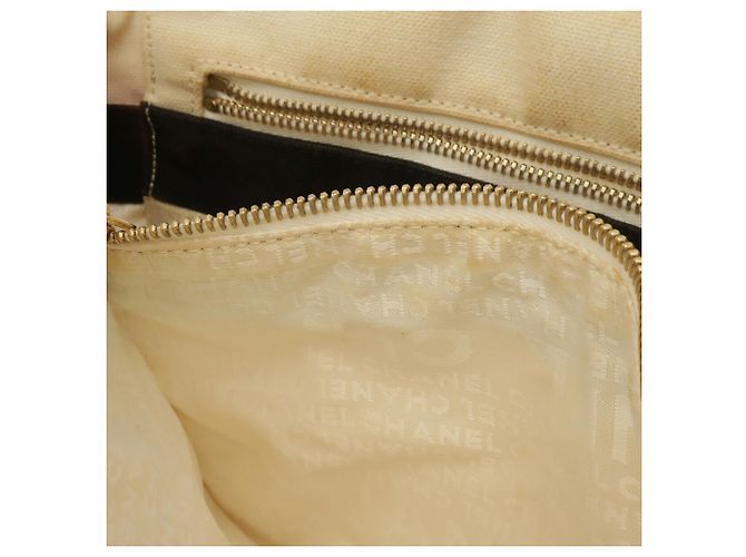 Bolso Tote Chanel Coco Mark Marshmallow Negro Blanco Crudo Amarillo - vista 9