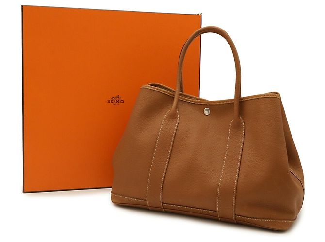 Hermès Borsa Tote Hermes Garden PM Marrone Giallo - vista 10