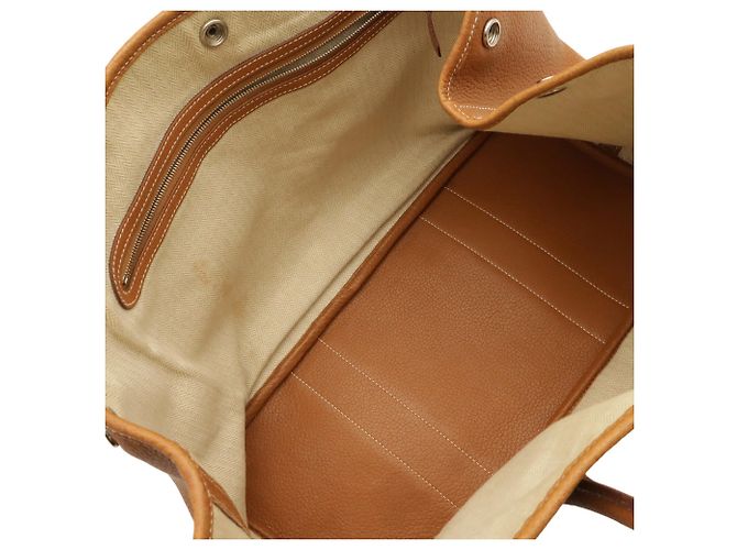 Hermès Borsa Tote Hermes Garden PM Marrone Giallo - vista 7