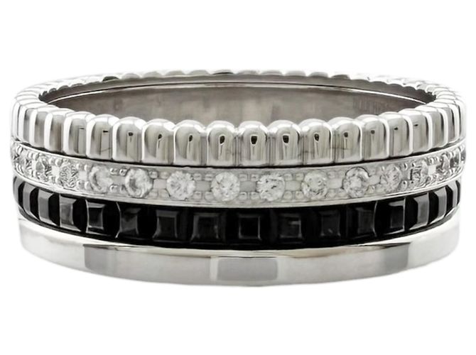 Anillo Boucheron Quatre Black Band Negro Blanco - vista 3