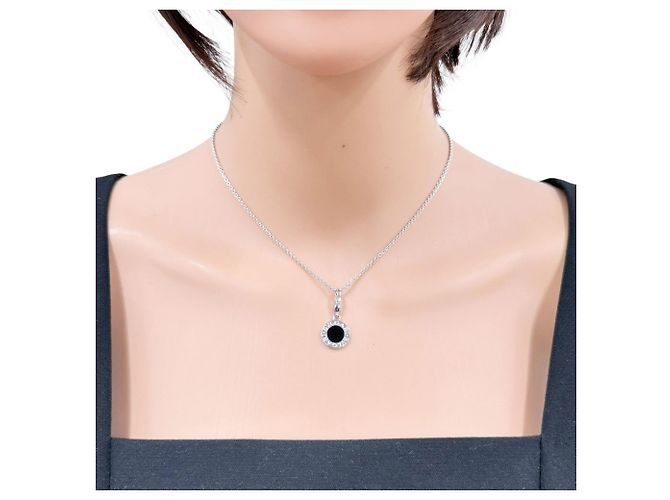 Bulgari Collar Bvlgari de oro blanco 18K y ónix Negro - vista 2